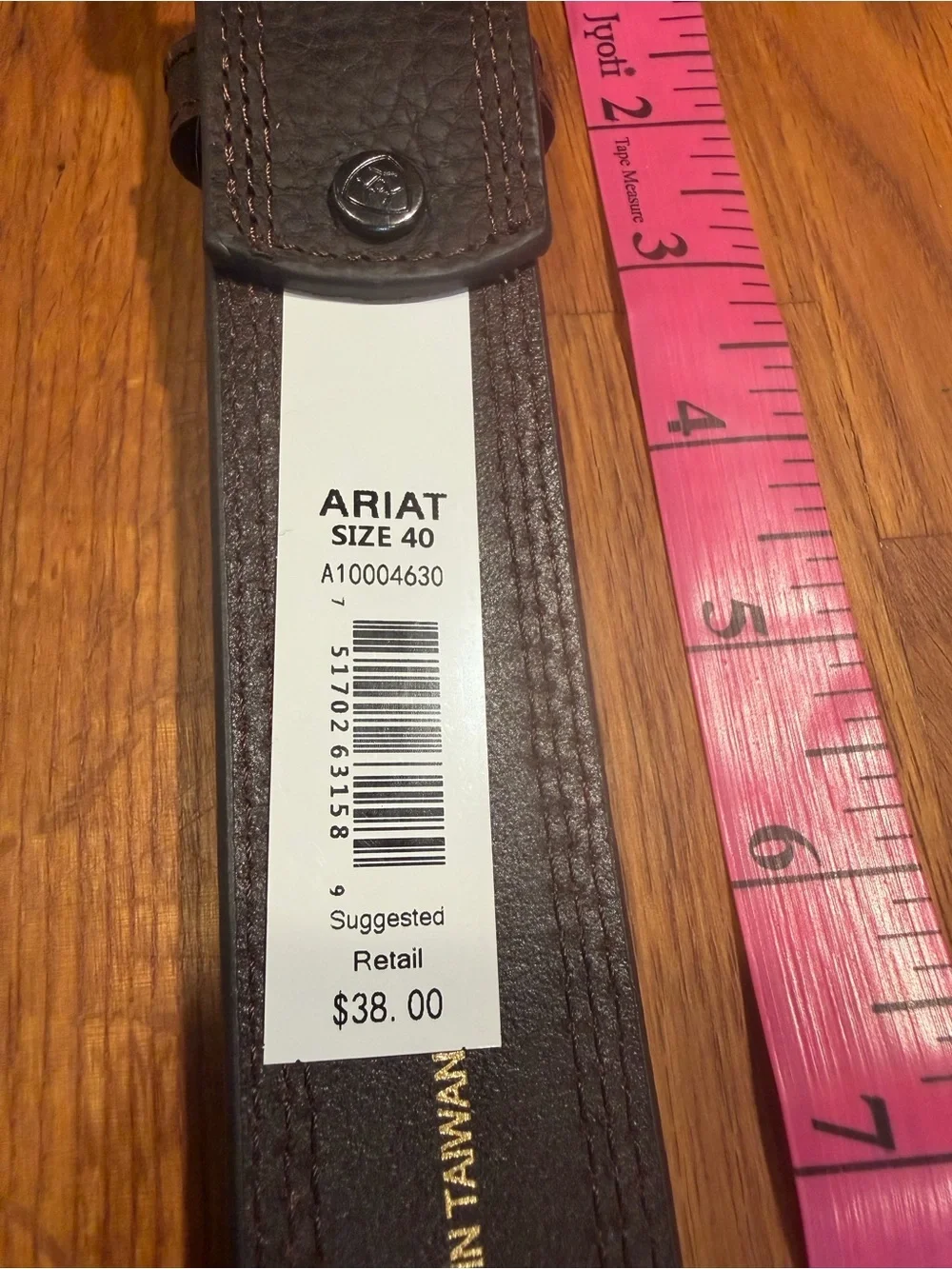 Ariat Brown Leather Belt with changeable Silver Buckle (023)